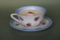 Bougie vintage bleue fleurie