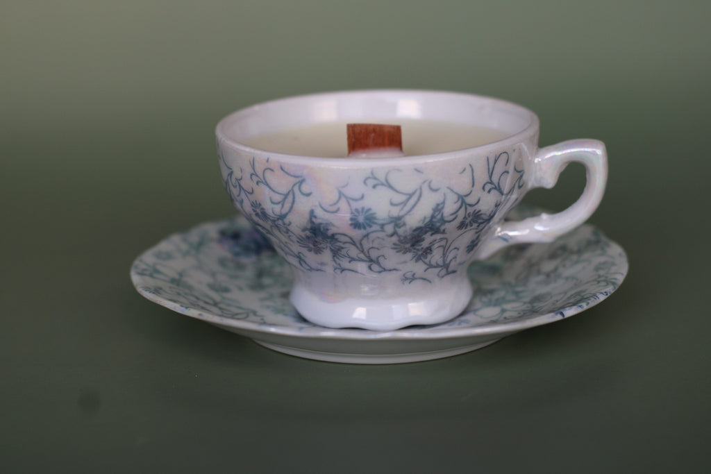 Bougie vintage holographique bleue