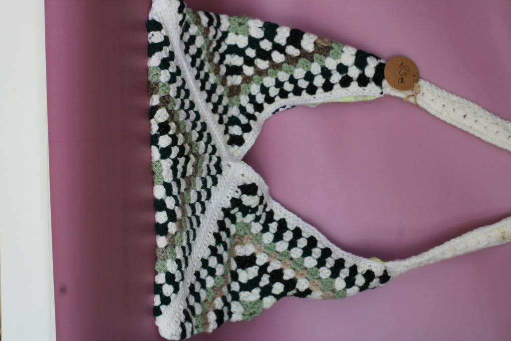 Tote bag au crochet vert
