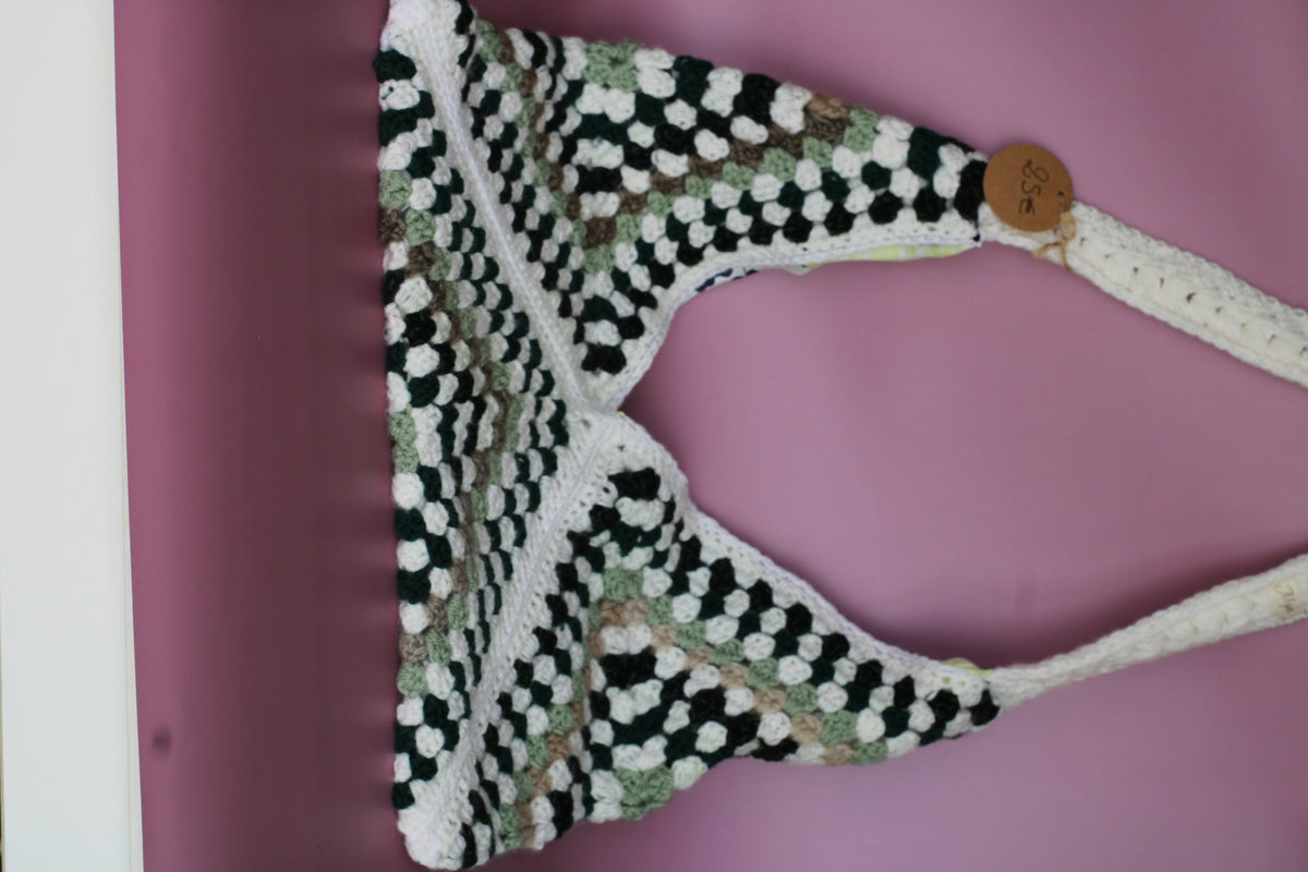Tote bag au crochet vert